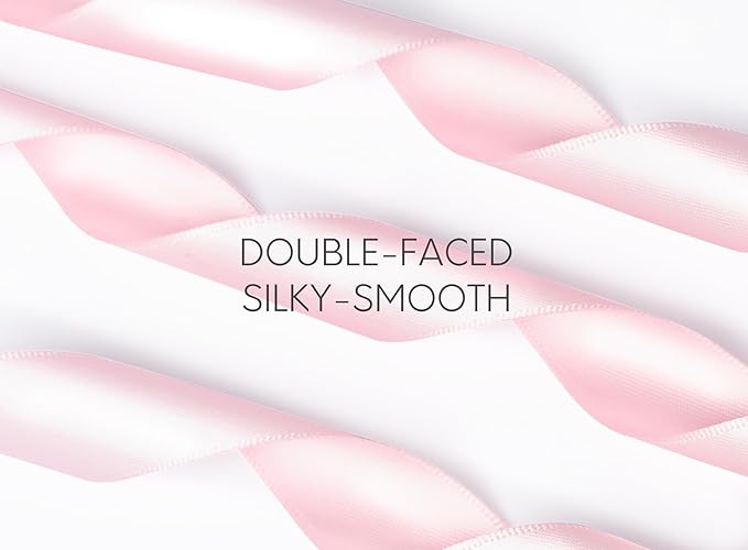 Valentines Pink Satin Ribbon 7/8 Inch x 50 Yards Double-Faced Ribbons - Image 3