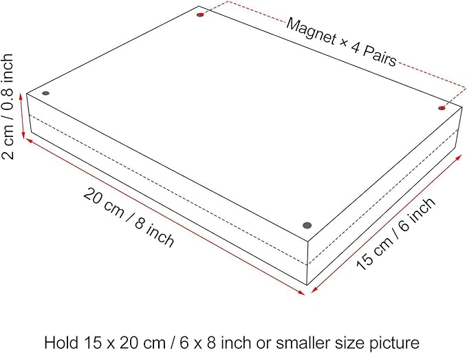 Boxalls 6x8 Inches Acrylic Picture Frame, Double Sided Clear Frameless Photo - Image 2