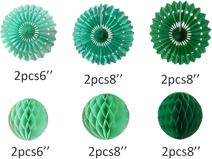 12pcs 6’’ 8’’ Honeycomb Balls Tissue Paper Fans Party Honeycomb Ball Fans Wall - Image 2