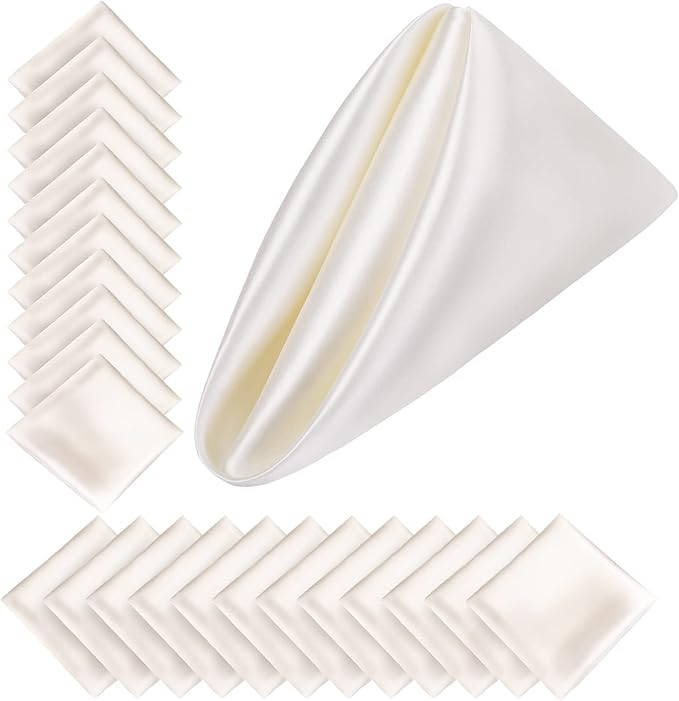 Aneco 24 Pieces Satin Napkin Square 20 x 20 Inches Dinner Napkins Weddings by Aneco