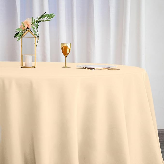 Efavormart Round Tablecloth, 132 Inch Stain & Wrinkle Resistant Washable Table - Image 3