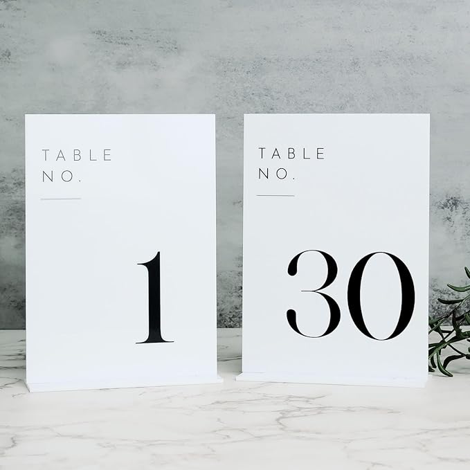 JINMURY White Wedding Table Numbers 1-30 by JINMURY