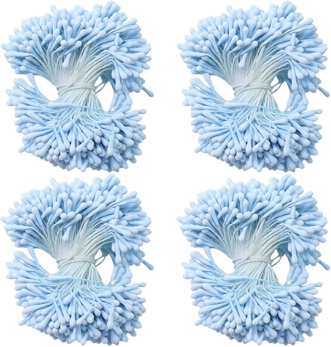 HAHIYO 700Pcs 2mm Light Blue Matte Double Head Flower Stamen Pistil by HAHIYO