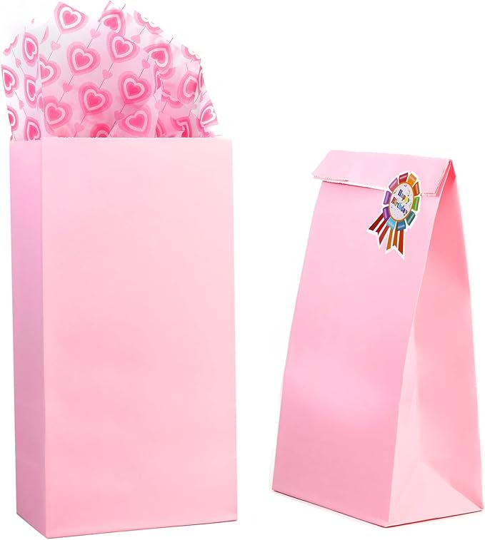 Oletx 30-Pack Pink Party Favor Paper Bags - Image 5