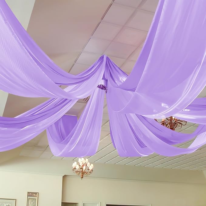 6 Panels Lavender Ceiling Drapes - Image 5