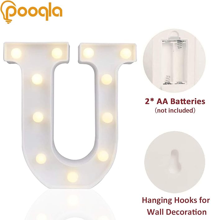 Pooqla LED Marquee Letter Lights Sign, Light Up Alphabet Letter - Image 2