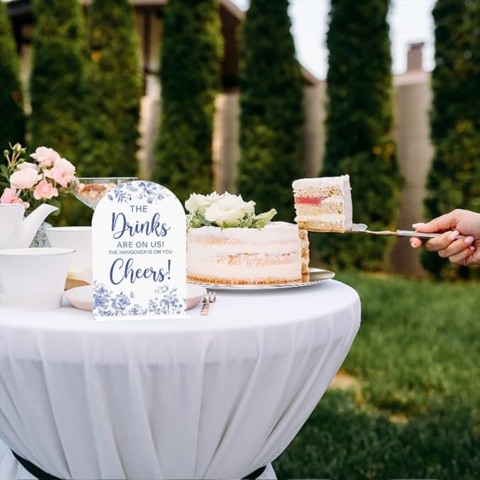 Acrylic Wedding Signs, Dusty Blue Wedding Decor, The Drinks Signs - Image 7