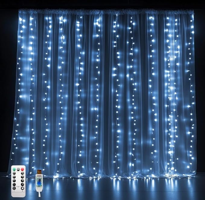 Fairy Curtain Lights, 200 LED Upgraded Tangle-Free Hanging Lights by Unknown