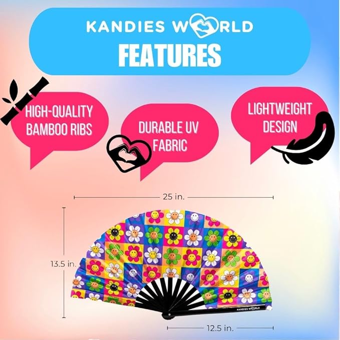 Kandies World Custom Festival Folding Hand Fan - Image 2