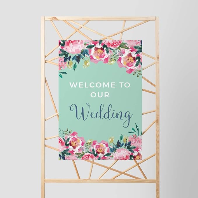 Andaz Press Extra Large Wedding Easel Board Party Sign, 12x18-inch, Tea Party - Image 6