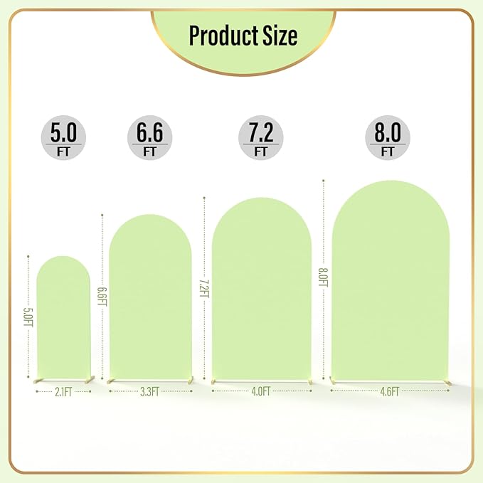 LEBENGURU Upgraded 5FT Wedding Arch Cover, Round Top Chiara Stand Covers - Image 4