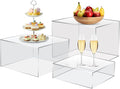 3Pcs Clear Buffet Risers Acrylic Boxes Display Food Risers by LooksForwardtoSeeingYou