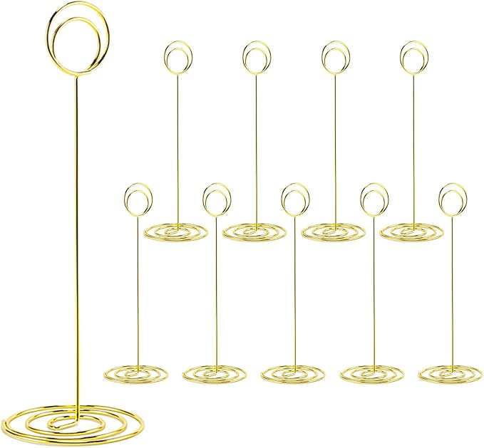 10Pcs Place Card Holder, Table Number Holders, Wire Picture Holder, Table Card by Hoewina