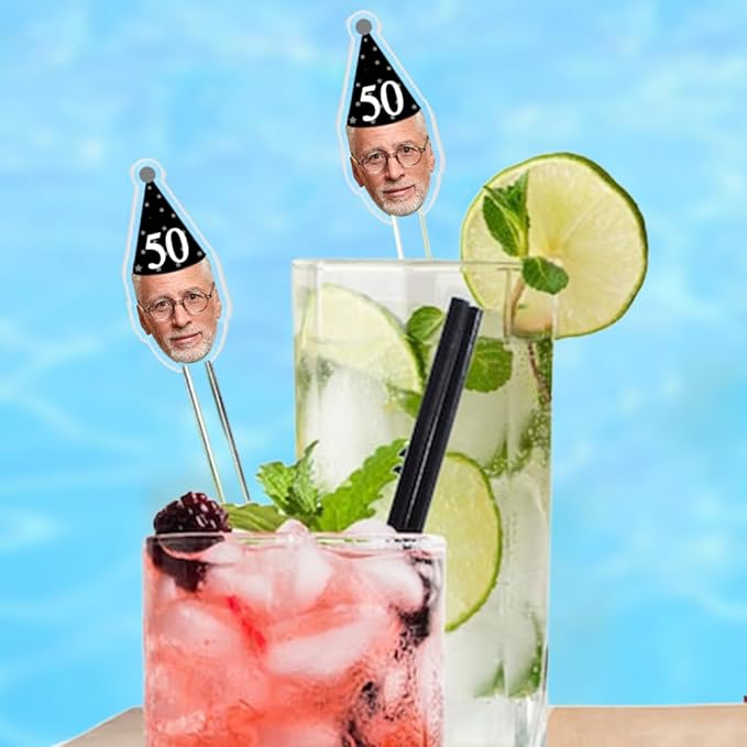 50 Pcs Personalized 50th To 90th Birthday Drink Stirrers - Image 4