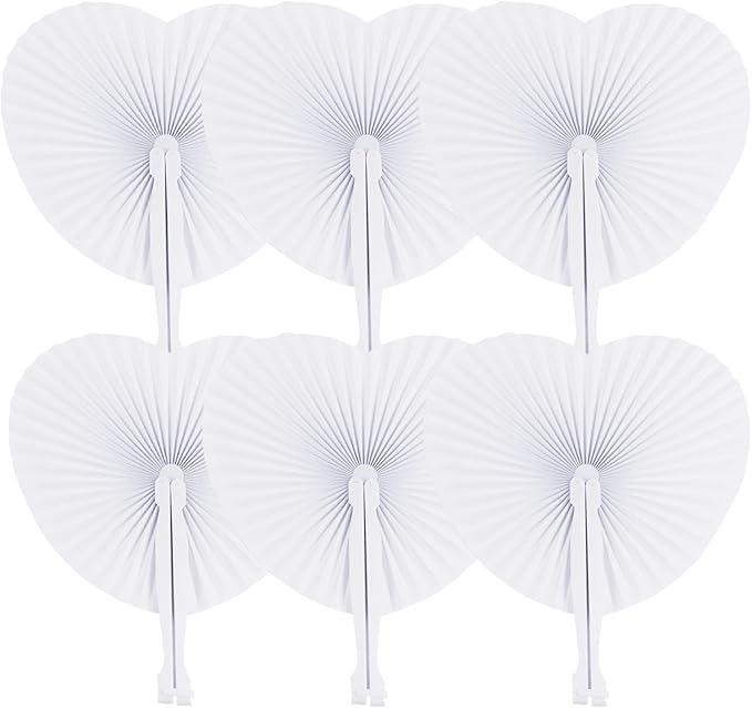 Zwin 60PCS Heart Shaped Folding Paper Fans by ZWIN