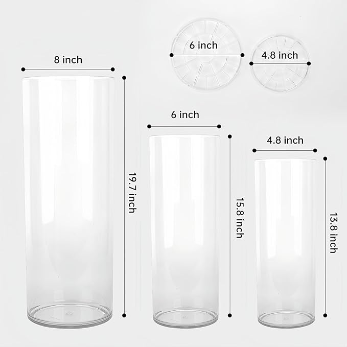 Extra Large Acrylic Cylinder Clear Vase - Image 4