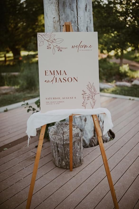 Wedding Welcome Sign Template in Beige and Terracotta by Unknown
