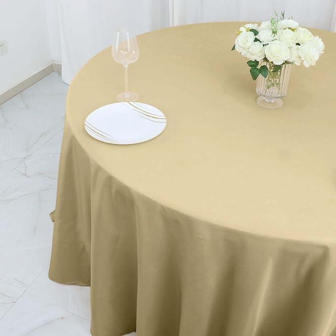 Efavormart Round Tablecloth, 132 Inch Stain & Wrinkle Resistant Washable Table - Image 2