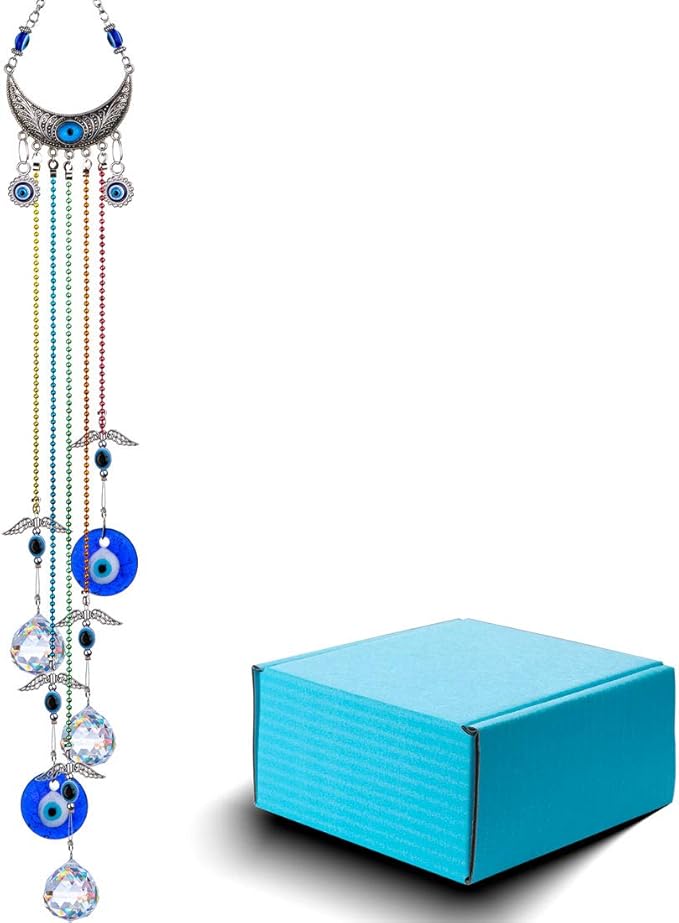 20inch Blue Evil Eye Hanging Crystals Suncatcher Ornament - Image 6