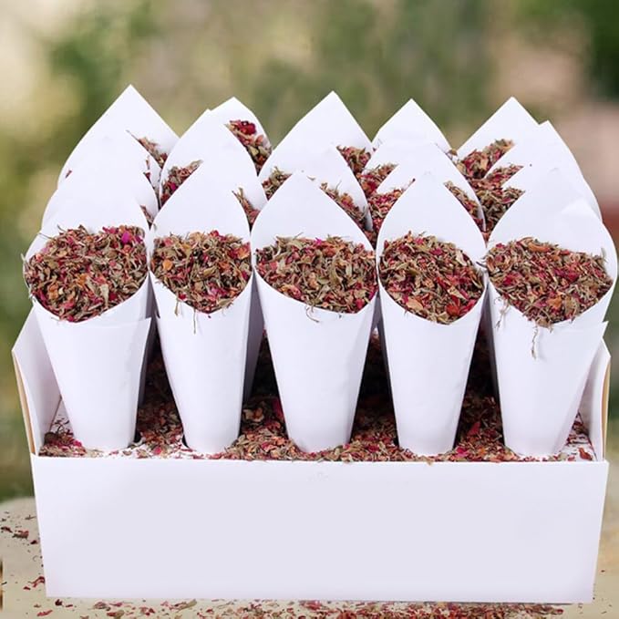 PRETYZOOM 60pcs Flower Cones Confetti Cones Rose Petal Candy Kraft Paper Cones - Image 7