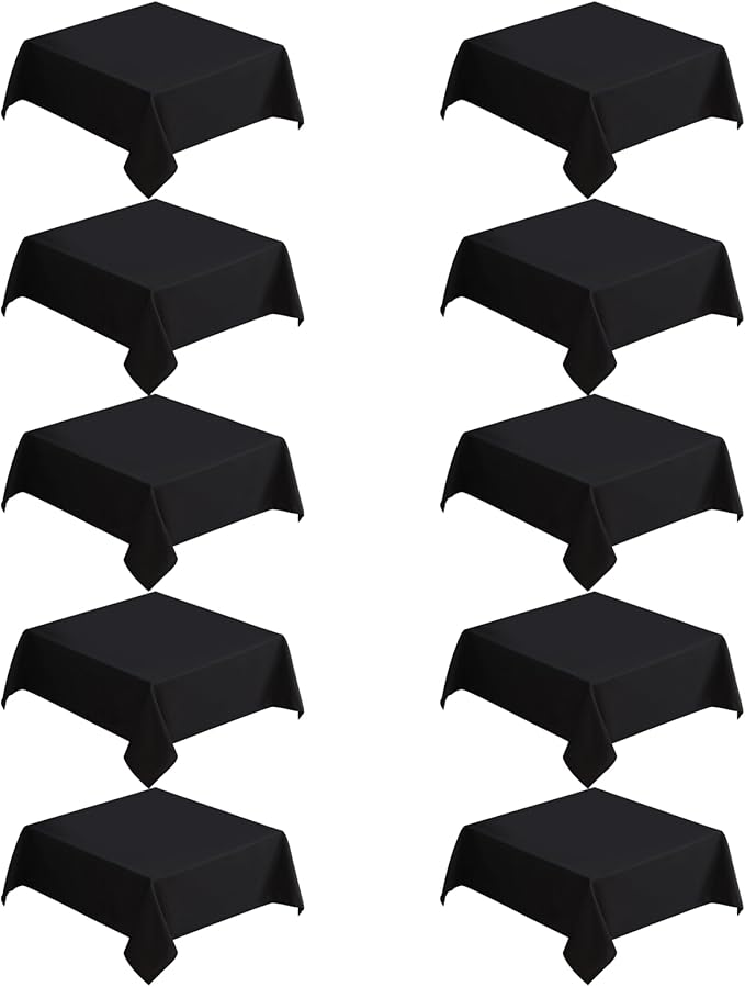 VidaFete Square Tablecloth 10 Pack52 x 52 Inch Tablecloths Stain Wrinkle by VidaFete