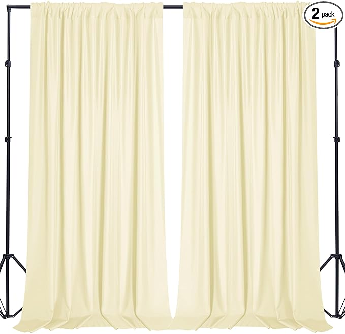 Sugargirl 10x10FT Light Yellow Backdrop Curtains Polyester Photo Backdrop by Sugargirl
