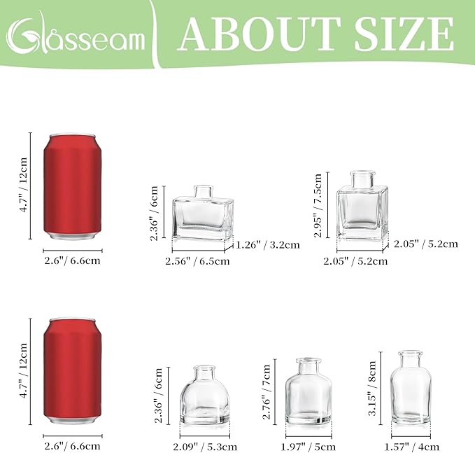 Glasseam Mini Bud Vases for Centerpieces: Clear Small Flower Vase Set of 20 - Image 7