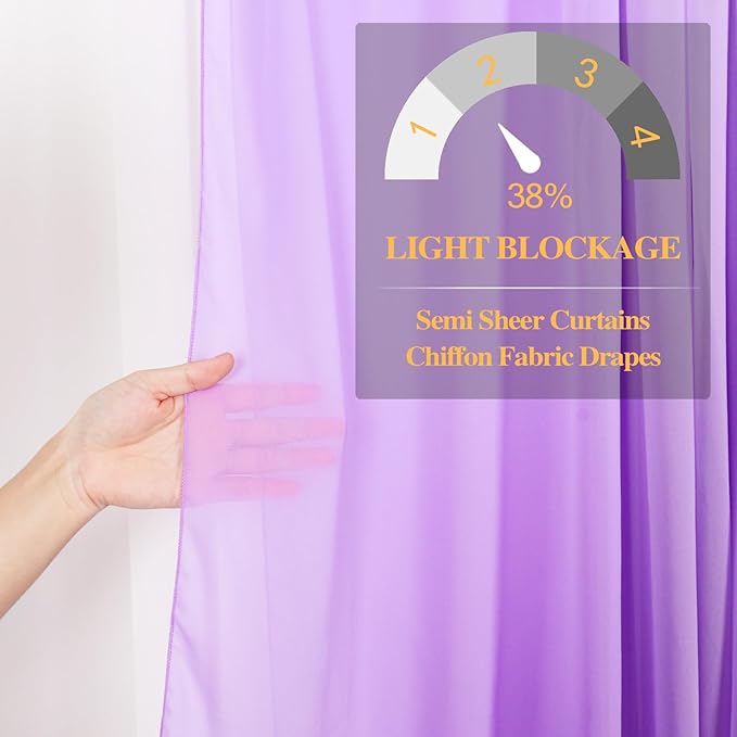 DUOBAO Chiffon Backdrop Curtain-2 Panels 29x96-Inch Wedding Backdrops Drapes - Image 4