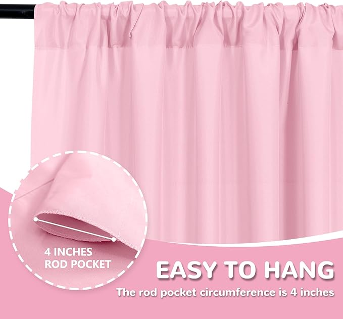 MEETSKY Pink Backdrop Curtain for Parties Baby Shower Pink Photo Curtains - Image 6