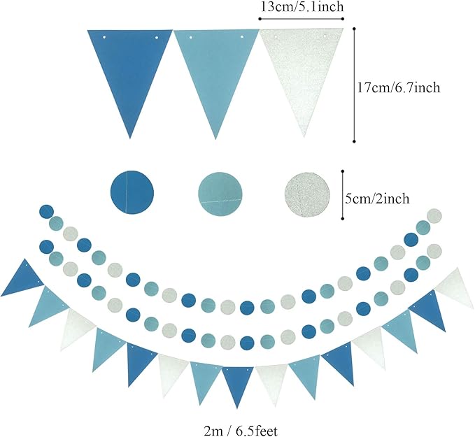 ZERODECO Party Decoration, Pom Poms Flowers, Garlands String Polka Dot and - Image 5