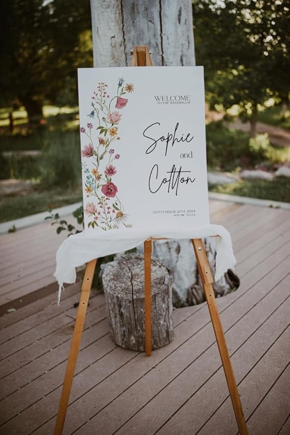 Floral Wedding Welcome Sign, Wedding Welcome sign, Colorful Wildflower Welcome - Image 4
