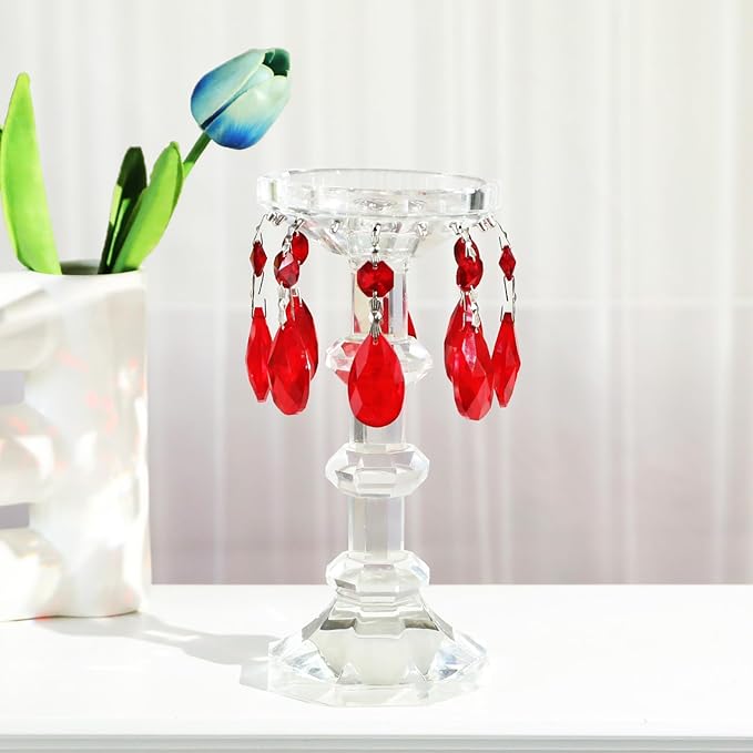 10pcs Crystal Prisms Chandelier Red Ornament Pendants Rainbow Maker 38mm Drop - Image 6