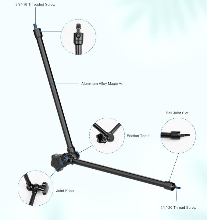 Microphone Stand Holder, 21.5" Long Flexible Adjustable Magic Arm Super Crab - Image 8