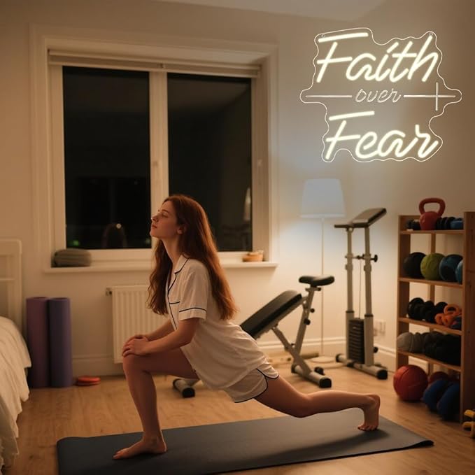 Faith Over Fear Neon Sign, Christian Dimmable LED Light Signs - Image 6