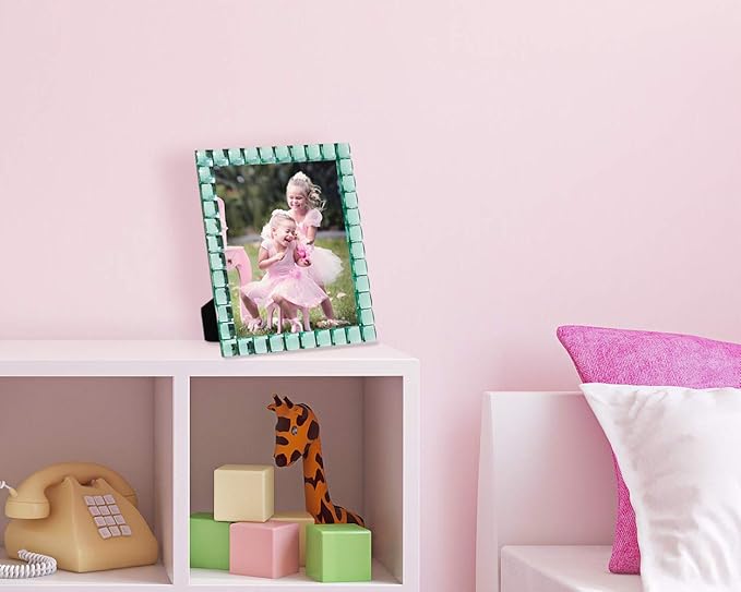 Isaac Jacobs Decorative Sparkling Light Green Jewel Picture Frame, Photo - Image 6