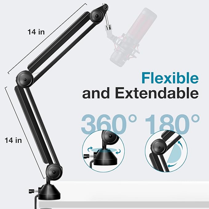 InnoGear Microphone Boom Arm, Mic Stand Desk - Image 5