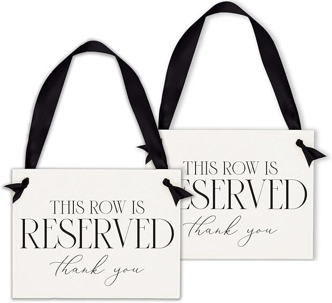 Ritzy Rose Set of 2 Reserved Row Sign by Ritzy+Rose