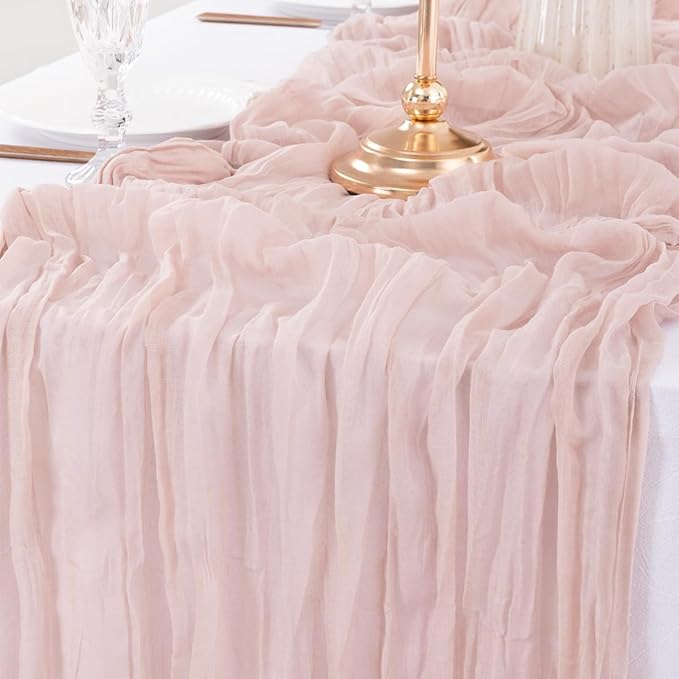 12Pcs Rubber Powder Cheesecloth Table Runner 120 Inch10FT Dust Powder Rustic - Image 2