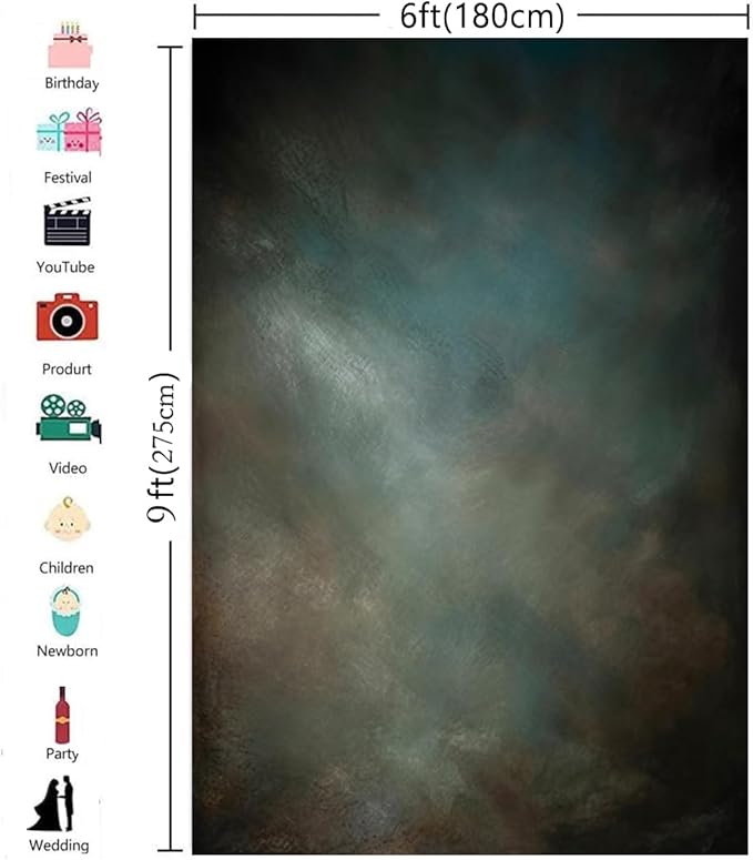 6x9ft Aqua Backdrops Portrait Backdrops - Image 5