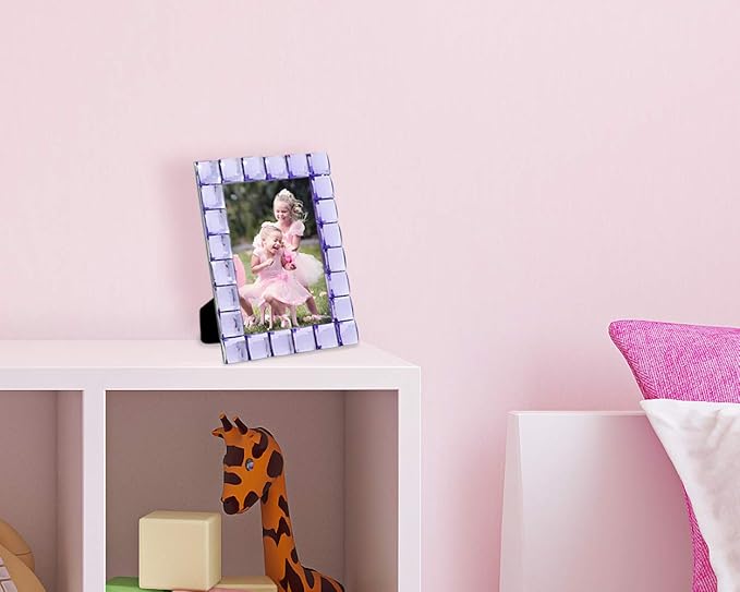 Isaac Jacobs Decorative Sparkling Light Purple Jewel Picture Frame, Photo - Image 6
