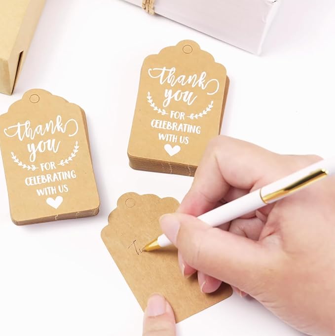 100 Pcs Kraft Paper Tags, Thank You - Image 3