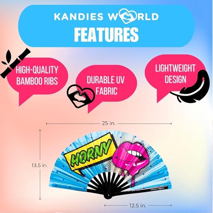 Kandies World Custom Festival Folding Hand Fan - Image 2