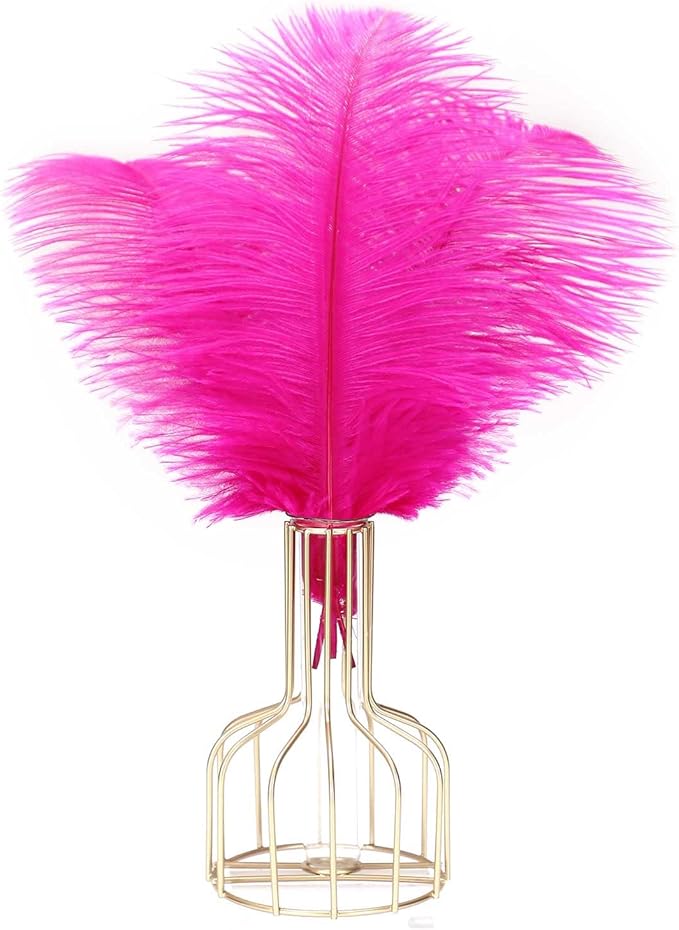 YAKRUNA 30PCS Hot Pink Ostrich Feathers Bulk 12-14 Inches - Image 3