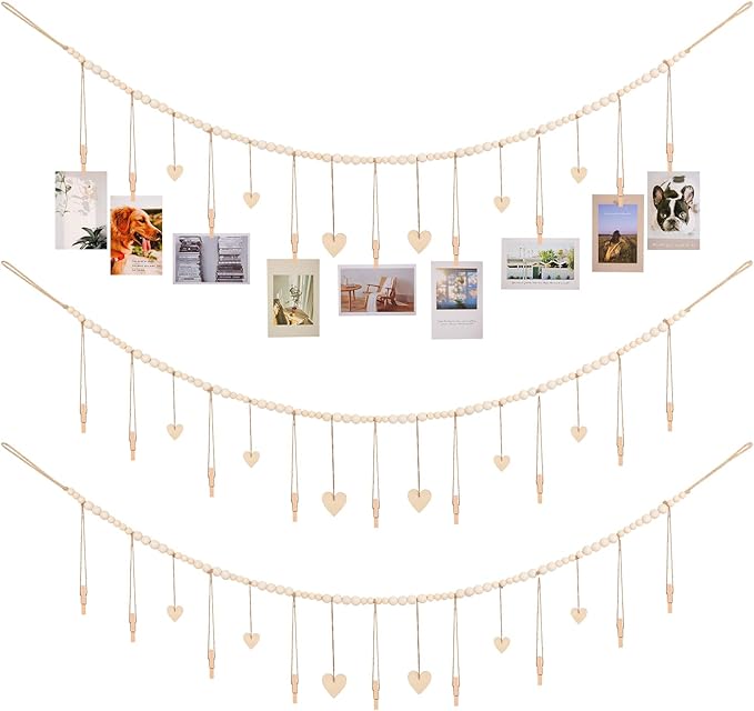 Hanging Photo Display Room Wall Decor, Boho Collage Picture Frame Christmas by KLOGTSINDDirect