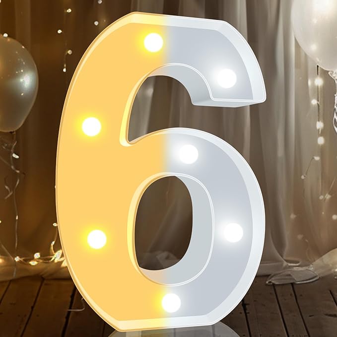 Pooqla LED Light Up Numbers, Warm White and Cool White Decorative Lighted - Image 7