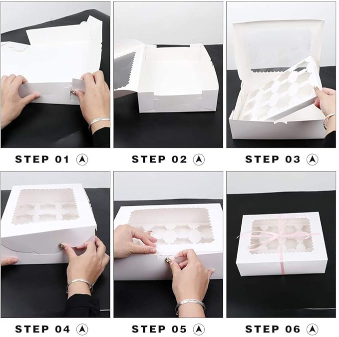 Rarapop 15 Pack Cupcake Boxes Hold 12 Standard Cupcakes, Food Grade Cupcake - Image 5