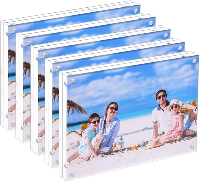 Premium Acrylic Photo Frame 4x6-5 Pack Gift Box Package, Perfect Decorate by JUOIFIP