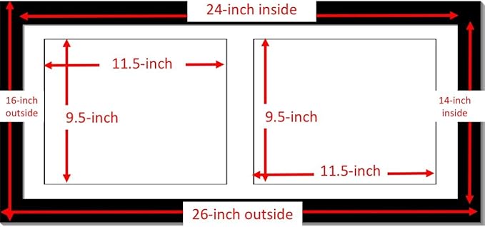 Creative Picture Frames 14X30Bk-W Black Horizontal Double Diploma Frame - Image 2