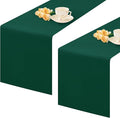 2 Pack Green Table Runner 12 x 72 Inch Solid Color Farmhouse Runners Coffee by mylacerhome