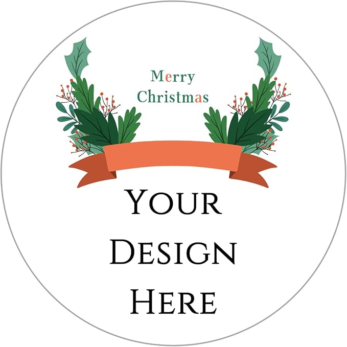 100-1000pcs Custom Stickers Merry Christmas Stickers Personalized Labels by Unknown